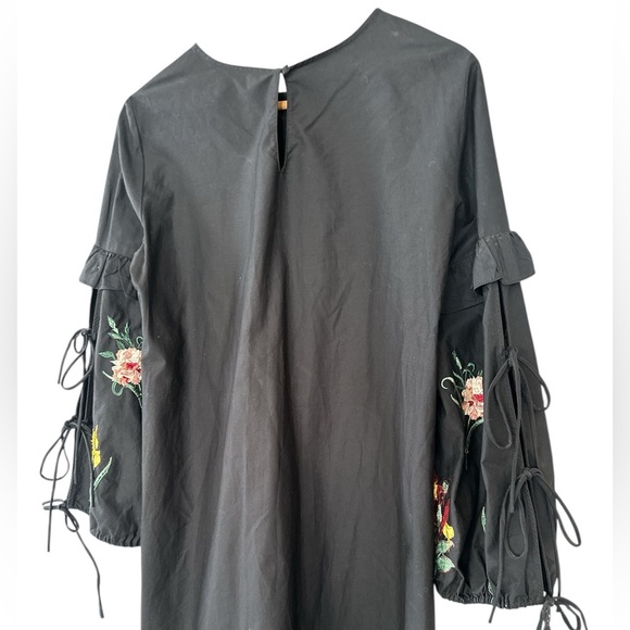 Zara Swing Peasant Boho Floral Embroidered Tunic Dress - Picture 8 of 13